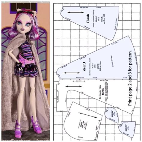 High Neck Dress DIGITAL Pattern Download Doll Clothes for. . Clothes patterns for monster high dolls